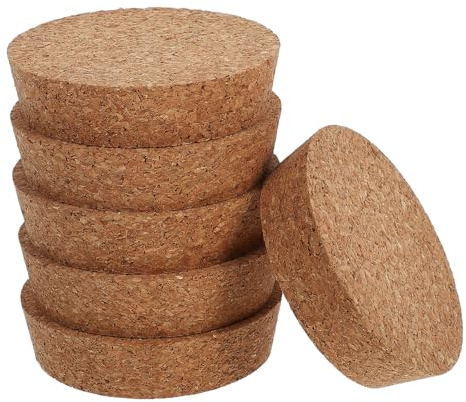 VILLCASE Wooden Cork Jar Lids 6Pcs Large Tapered Plugs for Glass Plant Containers Hydroponic Vase Water Sealing