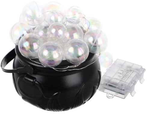 Kichvoe Pentola della Strega Nera in Plastica Riutilizzabile Bolle per Decorazione Tavola Halloween Interni e Centrotavola per Festa Unico e Robusto Stili Multipli