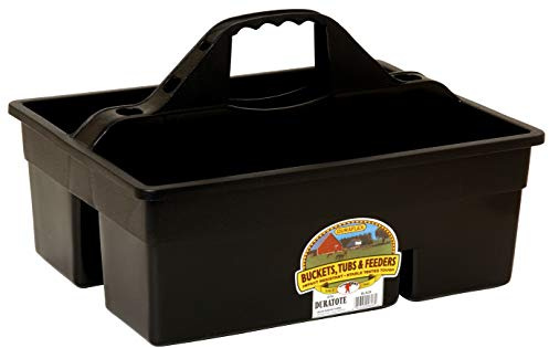 Little Giant® Plastic DuraTote | Horse Grooming DuraTote | Durable Tote Box Organizer with Easy Grip Handle | Extra Thick Sidewalls | Black