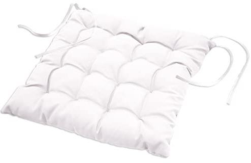 Douceur d'Intérieur - 1600575, Sitzkissen, 40 X 40 cm, Essentiel, Polyester Unifarben, Weiss