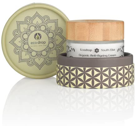 Ecodrop Organic Anti Ageing Cream | Advanced Daily Facial Wrinkle Treatment Cream For Women & Men | All Natural | With Hyaluronic Acid, Retinol & Argan Oil