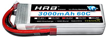 HRB 4s 14.8v 3000Mah 60C RC LiPo Batterie avec Prise en T pour hélicoptère:: Ours Rare E-flite, Fury 15 DF, etc.