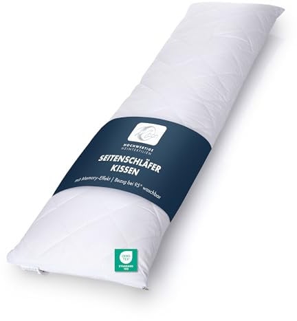 Moon - Seitenschläferkissen mit Viscoschaum Flocken - extra fest mit 2400g - mit Memory-Effekt - 95° waschbar (40x200 cm)