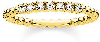 THOMAS SABO Ring Kugeln mit weißen Steinen gold vergoldetes Silber TR2323-414-14-54