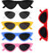 YOLOUP 6 Pcs Neon Brillen Set Partybrillen Lustige Dreieck Brille 1950s Jahre Kostüm Zubehör Damen Sonnenbrille Im 50er Retro Stil für Frau Karneval Mottoparty Kostümparty Geburtstagsparty 6 Farben