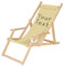 Ferocity Holz-Liegestuhl Klappbar Klappliegestuhl mit Armlehne und Getränkehalter Strandstuhl Motiv Bedrucken Beige Dein Text [119]