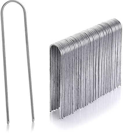 GardenMate 1000 Stück Erdanker verzinkt 150 mm lang 25 mm breit Ø 2,9 mm Bodenanker Rundkopf Stahl verzinkt Erdnägel zur Befestigung von Vlies max