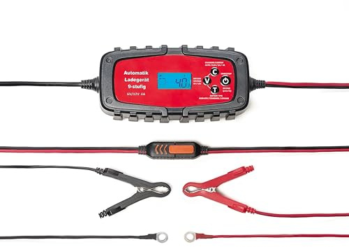 IWH 075900 Vollautomatisches 9-stufiges Batterieladegerät für Auto & Motorrad 4A, 6/12 Volt