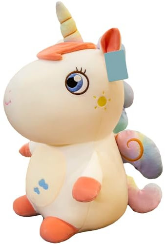 EXQULEG Einhorn Plüschtier, Einhorn Kuscheltier Stofftier Kissen, Plüsch Einhorn Plüschpferd Geschenk für Kinder Mädchen (Weiß,30cm)