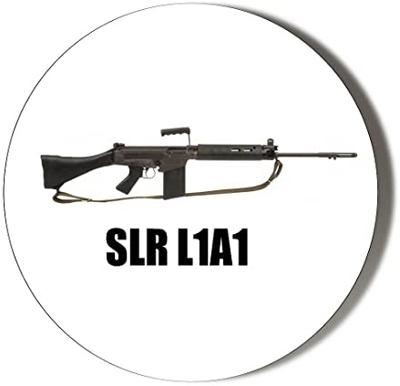 SLR L1A1 RIFLE WHITE 38mm Round Fridge Magnet