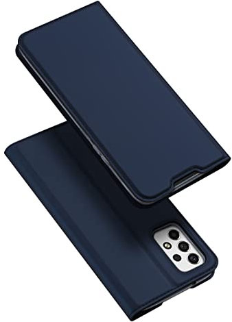 DUX DUCIS Case for Samsung Galaxy A53 5G, Slim Fit Flip Folio Leather Magnetic Phone Cover with [Card Holder] [Kickstand] for Samsung Galaxy A53 5G (Deep Blue)