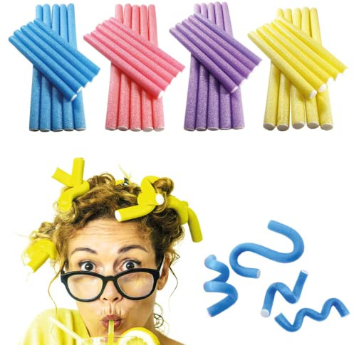 10 Pezzi Bigodini Flessibili per Styling Capelli Ricci, Arricciacapelli 2 misure (24cm / 15cm) per Casa o Parrucchieri (Viola)