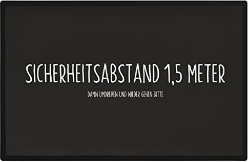 Trendation - Lustige Fußmatten Sicherheitsabstand Spruch Willkommen Humor