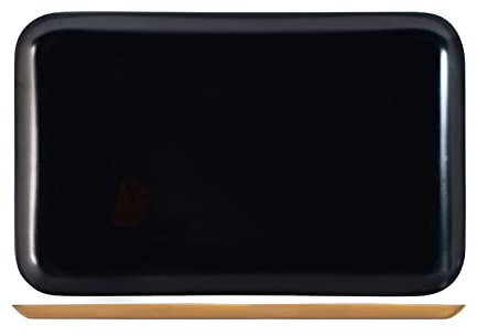 H&h vassoio inox rettangolare nero cm 40x25