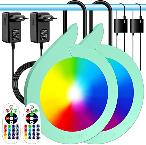 OASHISU 2er LED Poolbeleuchtung Unterwasser für Aufstellpool 20W RGB Einhänge Poolscheinwerfer APP Funktioniert mit Alexa & Google Assistant Magnetisch Poollicht für Stahlrahmen & Stahlwandpool IP68