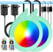 OASHISU 2er LED Poolbeleuchtung Unterwasser für Aufstellpool 20W RGB Einhänge Poolscheinwerfer APP Funktioniert mit Alexa & Google Assistant Magnetisch Poollicht für Stahlrahmen & Stahlwandpool IP68