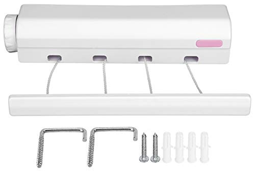 Tendedero Pared 4Cables Plegable | Tendedero de Ropa, Organizador de Hogar, Acero Resistente, 4 Cables, Plegable