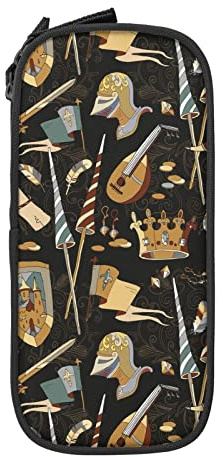 Federmäppchen, mittelalterliche heraldische Krone, Ritter, Vintage-Bleistift-Organizer, Tasche, Stifteetui für Mittelschule, Universität, Büro