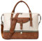 CLUCI Reisetasche Damen, PU Leder Große Weekender Handgepäck Handtasche Damen Sporttasche Krankenhaustasche Praktische Reisetasche für Urlaub 19.69(L)*13.39(B)*10.24(H) Weiß mit Braun