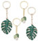 CRASPIRE 4 Pcs Feuille de Palmier Émail Porte-Clés Plante Tropicale Vert Feuilles de Monstera Porte-Clés Doux Suspendu Pendentif Charme Porte-Clés pour Sac à Main Voiture Écouteur Sac Portefeuille Sac