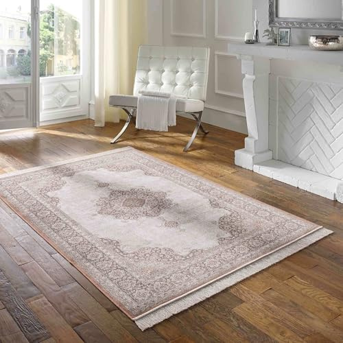 Taracarpet Teppich Palazzo Royal Vintage Medaillon Terra 160x230 cm Kurzflor Orientteppich für Wohnzimmer Esszimmer und Schlafzimmer