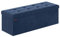 SONGMICS Storage Ottoman, Foldable Small Ottoman Foot Rest, 38 x 110 x 38 cm, Cube Ottoman with Storage, Load up to 300 kg, for Living Room, Bedroom, Entryway, Midnight Blue LSF277Q51