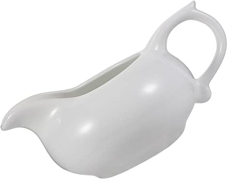 Abaodam Sauce Bucket Sauce Dish Condiment Bowl Milk Frothing Pitcher Saucer Mini Milk Pitcher Gravy Jug Condiments Containers Milk Gravy Boats Seasoning Bowl White Ceramics Jade Porcelain