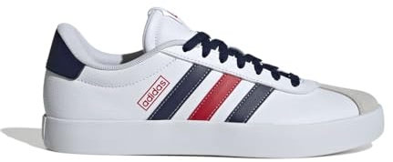 adidas VL Court 3.0 Shoes, Sneaker Uomo, Cloud White Navy Blue Better Scarlet, 42 EU