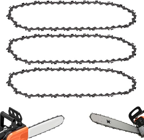 Sägeketten 30cm, 3 Stück 3/8 LP 45 Antriebsglieder 1,1 mm Rückschlagsarme Kette Kompatibel für FORTEXXA 18/30, Kettensägenketten Kompatibel mit Stihl Kettensägen