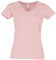 Fruit of the Loom T-shirt à col en V emblématique pour femme, 150, rose poudré, taille XL, Poudre rose