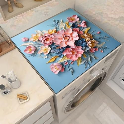 BALAMLB Housse Machine à Laver Top, AntidéRapant Housse De RéFrigéRateur,Couvercle de sèche-Linge, AntipoussièRe, SèChe Rapide,Facile Nettoyer, pour Dessus Laveuse SéCheuse N,30x40cm