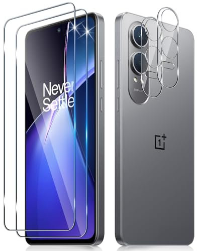 Funrae Verre Trempé pour Oneplus Nord CE4 Lite 5G avec Caméra Arrière Protecteur [2+2 Pièces], Dureté 9H [Sans Bulles] [Ultra HD] Ultra Résistant Film Vitre Trempé Protection écran [Transparente]