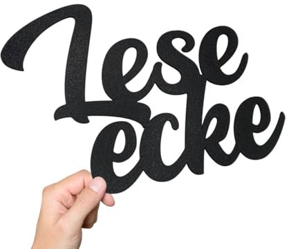 Leseecke Schild - Lesezimmer Schriftzug & Wanddekoration - Wand Dekoration - Deko Wohnzimmer - Wandtattoo Kinderzimmer - Bücherregal - Kinderzimmer Deko - aus Kunststoff (L)