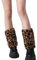 Xvbhaq 1 Paar Stulpen Damen, Pelz Leoparden, 20cm, Leg Warmers, Kurz, Furry, Kawaii, für den Alltag, Ballett, Tanz, Cosplay
