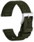WOCCI 20mm Segeltuchstoff Uhrenarmband, Schnellverschluss, Ersatzband, Silberne Schnalle (Armee Grün)