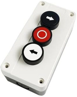 Asuinxurr Wasserdichter Druckknopfschalter mit Drei Löchern, 2 Schließer und 1 Öffner, Elektrische Steuerstation mit Links-/Rechts-Stopp
