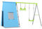 AIYAPLAY Columpio para Niños de +3 Años 3 en 1 Columpio Jardín Exterior con Tienda Columpio Anillas de Gimnasia y Estructura Metálica Verde