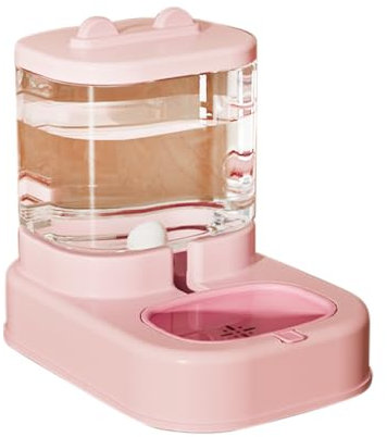 Dispensador Automático de Agua Gatos Perros 1.8L Fuente para Perros Mascotas Debedero Automática para Gato en Hogar (SOY3472-ROSA)