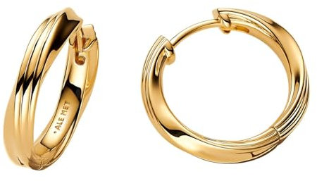 Pandora Essence Verdrehte Creolen-Ohrringe aus 14 Karat Vergoldetem Sterling Silber, 263878C00