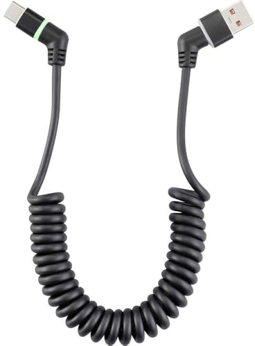 Renkforce USB-Kabel USB 2.0 USB-A Stecker, USB-C® Stecker 1.50 m Schwarz Steckkontakte 360° drehbar, Spiralkabel RF-671