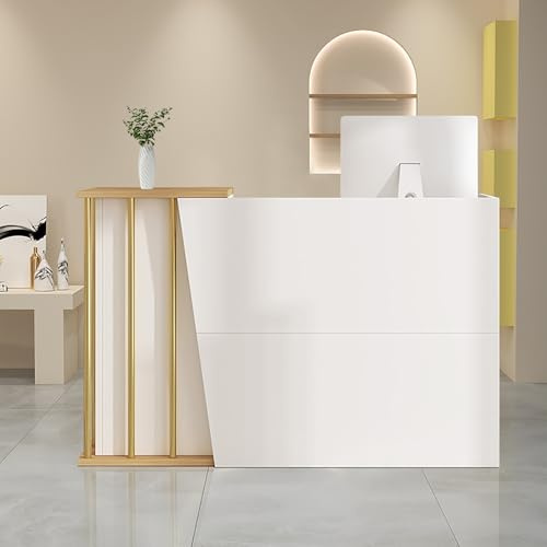 GAOXIAO Kassentheke Schmal Einzelhandel, Empfangstheke Rezeption, Empfangstresen für Praxis, Reception Desk Salon, Rezeptionstheke für Schönheitssalons Salon Lobby Geschäft C 120 cm