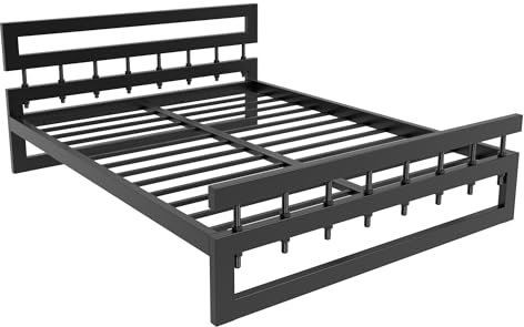 MetaloPro Metallbett Screw, 160x200 cm | Hochwertiges Metall, Ideal für Schlafzimmer und Gästezimmer, Absolut geräuschfrei, 25 CM stauraum unter dem bett