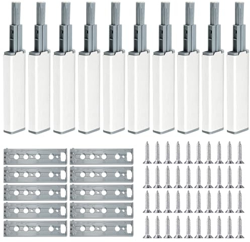 CATELL 10 Pcs Drucktüröffner Push to Open Türöffner für Schränke Schubladen | Magnetische Drucktüröffner Schranktür Dämpfer Schrank Türöffner Tip On Druckschnapper Magnet für Sideboards Möbel Schranktür