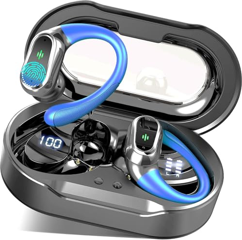 Bluetooth Kopfhörer, Kopfhörer Kabellos Bluetooth 5.3 Sport tiefer Bass, 50 std Spielzeit In Ear Kopfhörer mit 4 ENC Noise Cancelling Mic, IP7 Wasserdicht Ohrhörer LED-Anzeige für Arbeit und Studium