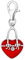 Quiges Charm Anhänger Weiß Zirkonia und Rot Emaille 3D Herz Handtasche mit Bows 925 Silber mit Karabinerverschluss für Bettelarmband