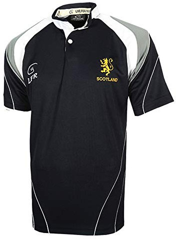 Schottland Rugby Jersey Polo Atmungsaktives Shirt Rampant Lion, navy, L
