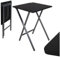dcasa - Mesa Cuadrado Plegable Negra 48x48x65 cm