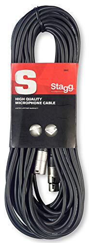 Stagg 10m XLR to XLR Plug Microphone Cable, Negro