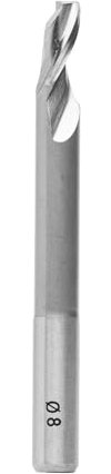 ENT 30025 Fraise pour Aluminium HS Queue (S) 8 mm, Diamètre (D) 8 mm, NL1 14 mm, NL2 54 mm, Z1, GL 80 mm