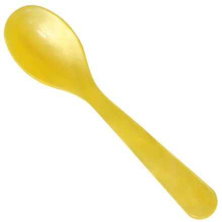 6 Eierlöffel aus Acryl in Perlmuttoptik 12,5 cm/Farbe: Gelb